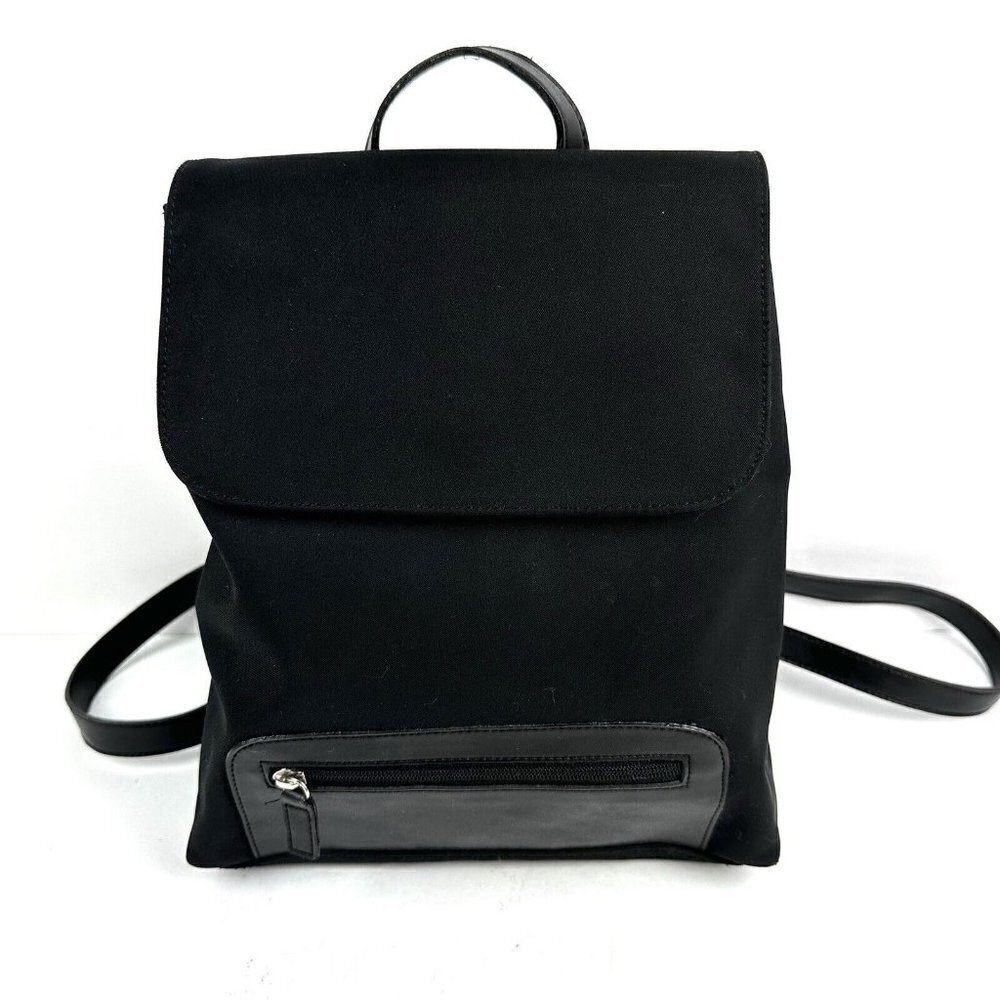 Hillard & Hanson Backpack Black Fabric Shoulder Book Bag Day Pack Travel